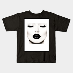 Woman, Girl, Lips print, Fashion art, Fashion print, Scandinavian art, Modern art, Wall art, Print, Minimalistic, Modern Kids T-Shirt